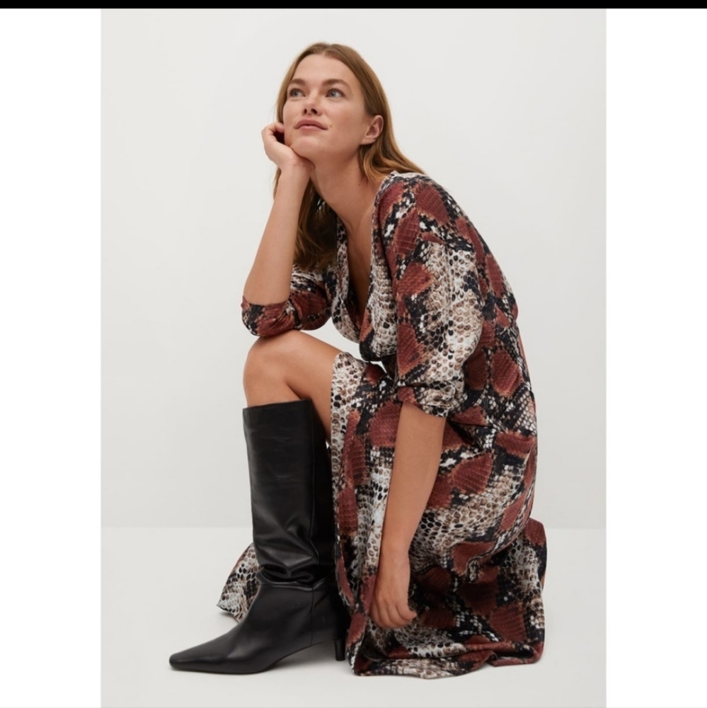 NWT • MNG • Snake Print Maxi Dress